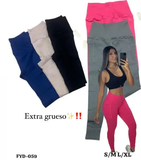[fyd059] LEGGINS CON  BOLSILLOS PREMUM - UNIDAD 