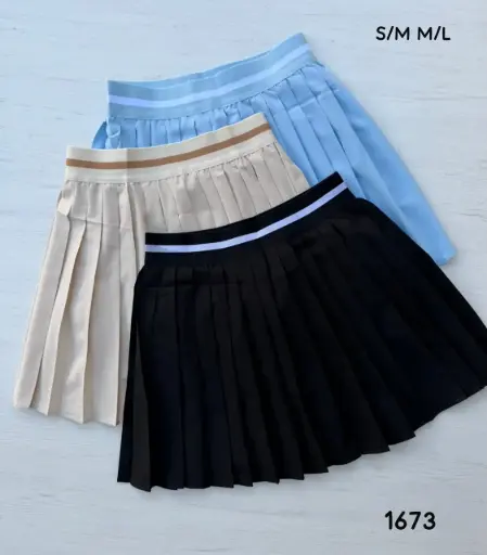 [1673] MEDIA DOCENA - FALDA SHORT DEPORTIVA PLISADA 