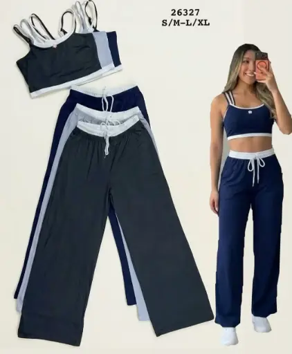 [26327] MEDIA DOCENA SET DE ALGODON MONO PALAZZO+TOP