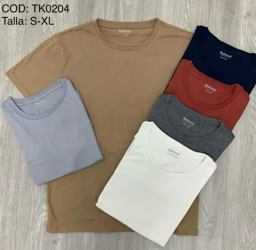 [tk0204] DOCENA - FRANELA DE CABALLERO UNICOLOR